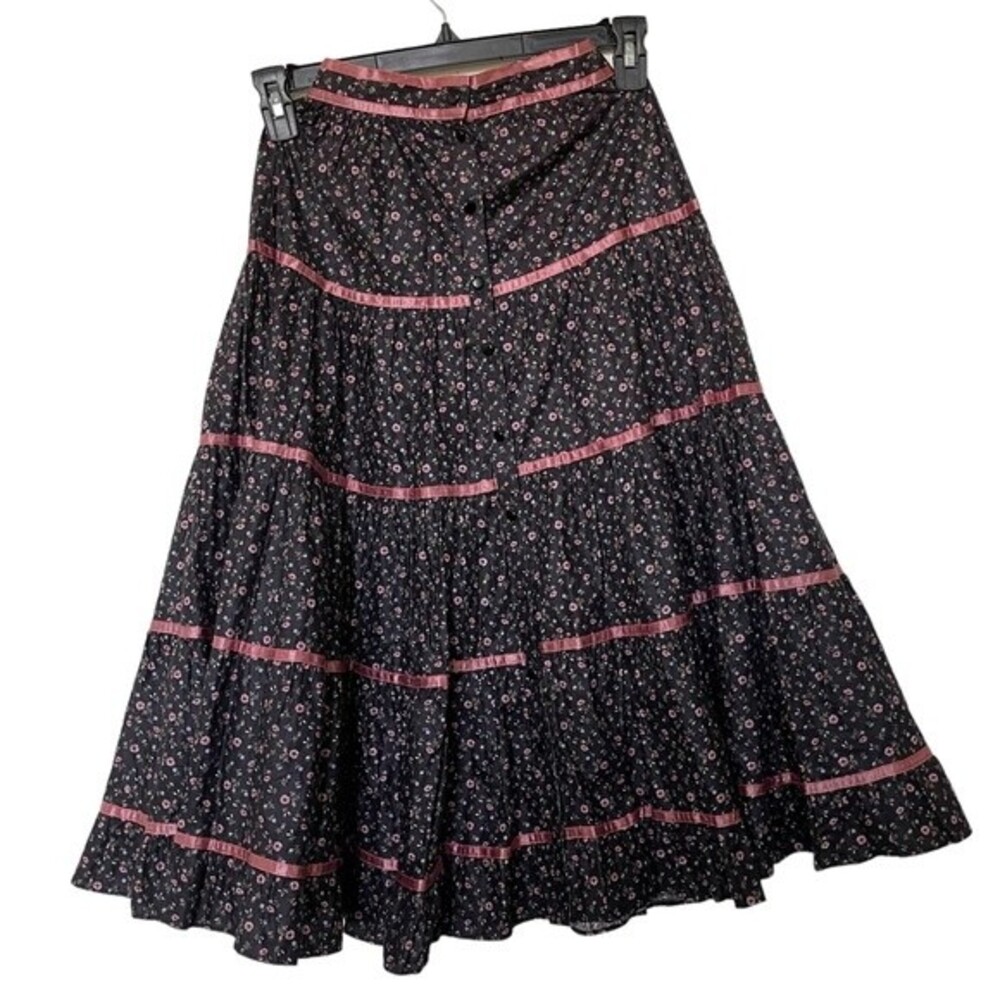 EUC Vintage Jessica McClintock’s Gunne Sax Prairie Skirt, Tiered. 1970s.